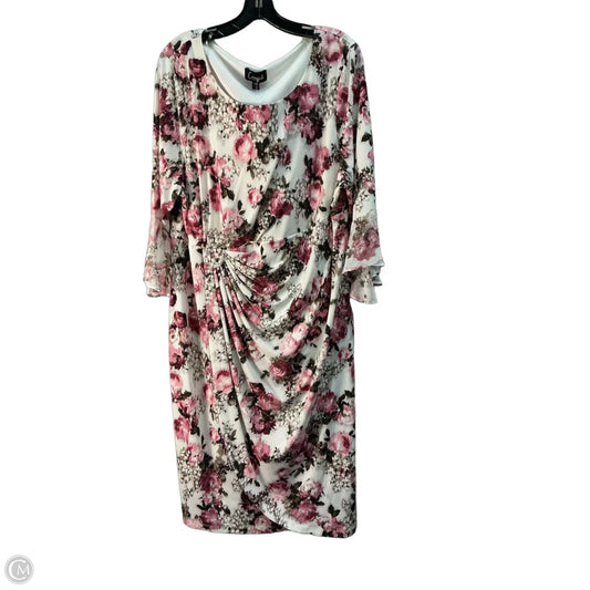 Dress Casual Midi By Connected Apparel In Floral Print, Size: 22