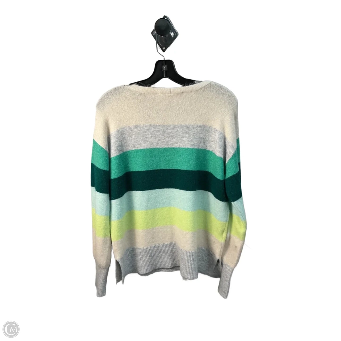 Sweater By Loft In Cream & Grey, Size: M
