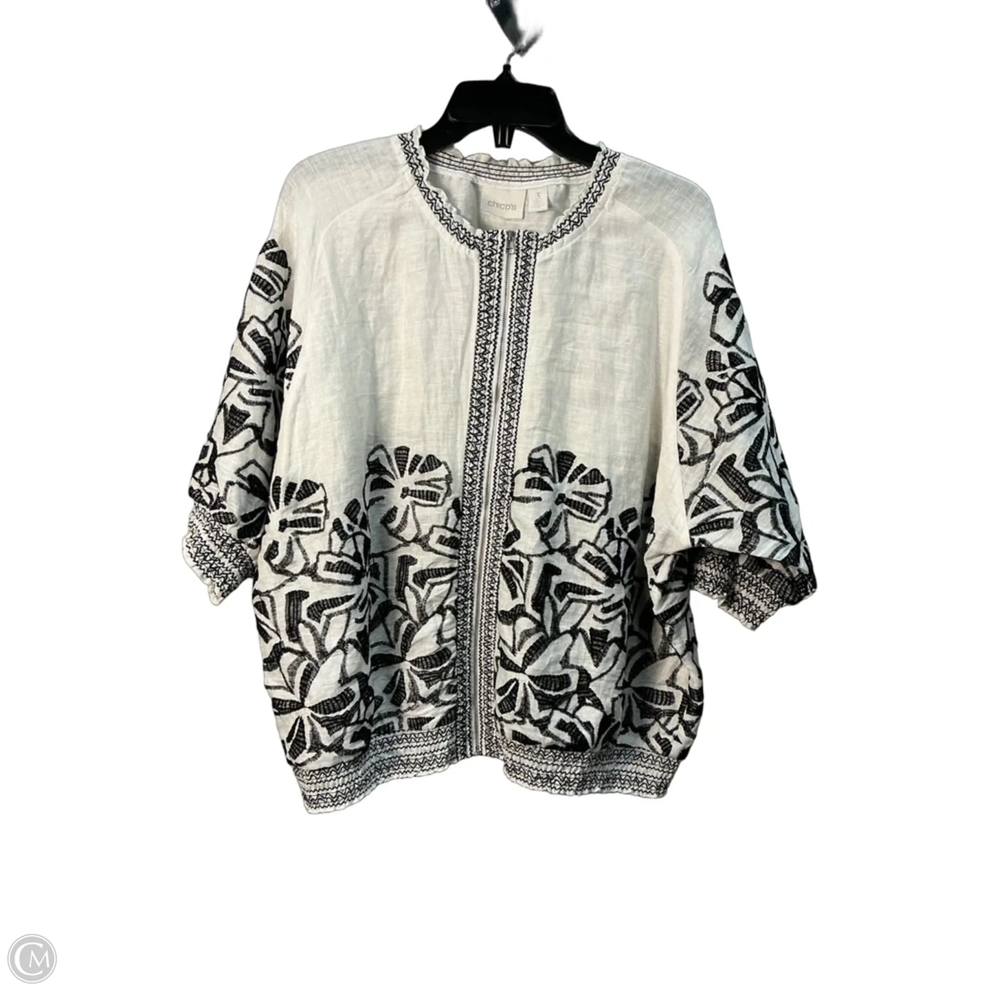 Top Long Sleeve Basic By Chicos In White, Size: Mp