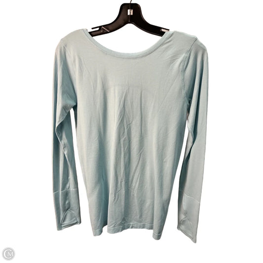 Athletic Top Long Sleeve Collar By Lululemon In Blue, Size: 8