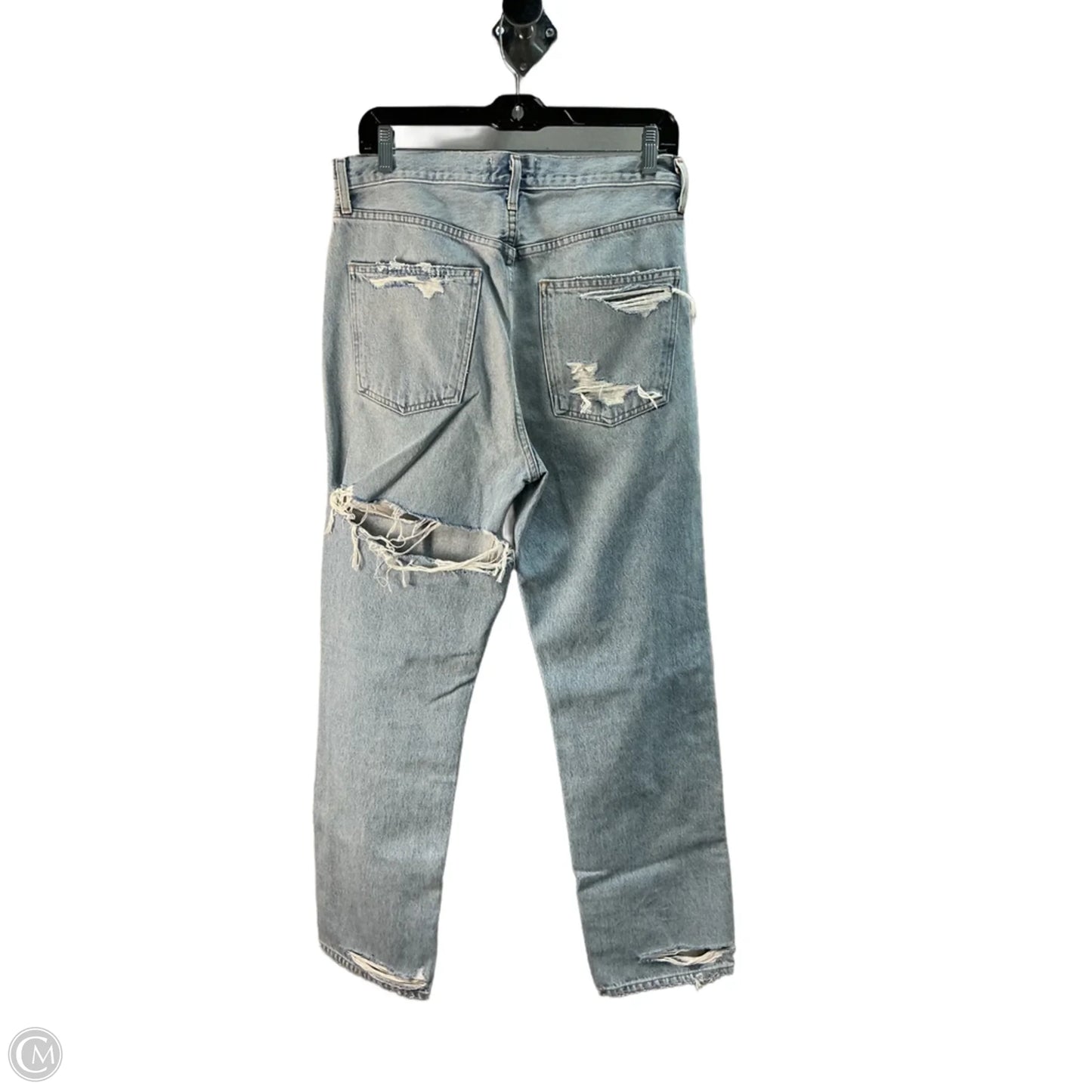 Jeans Straight By Agolde In Blue Denim, Size: 4