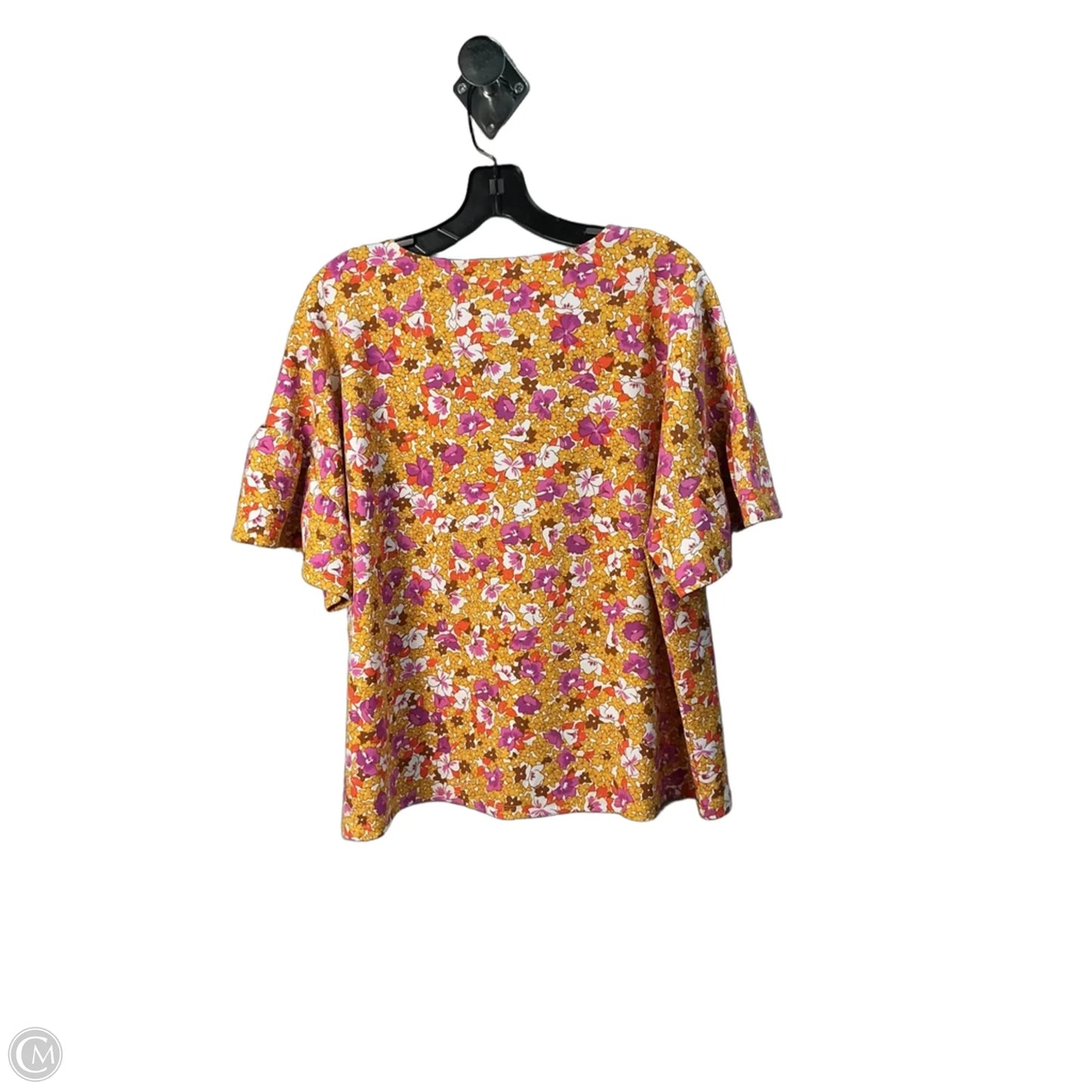 Top Short Sleeve By Ann Taylor In Floral Print, Size: Xl
