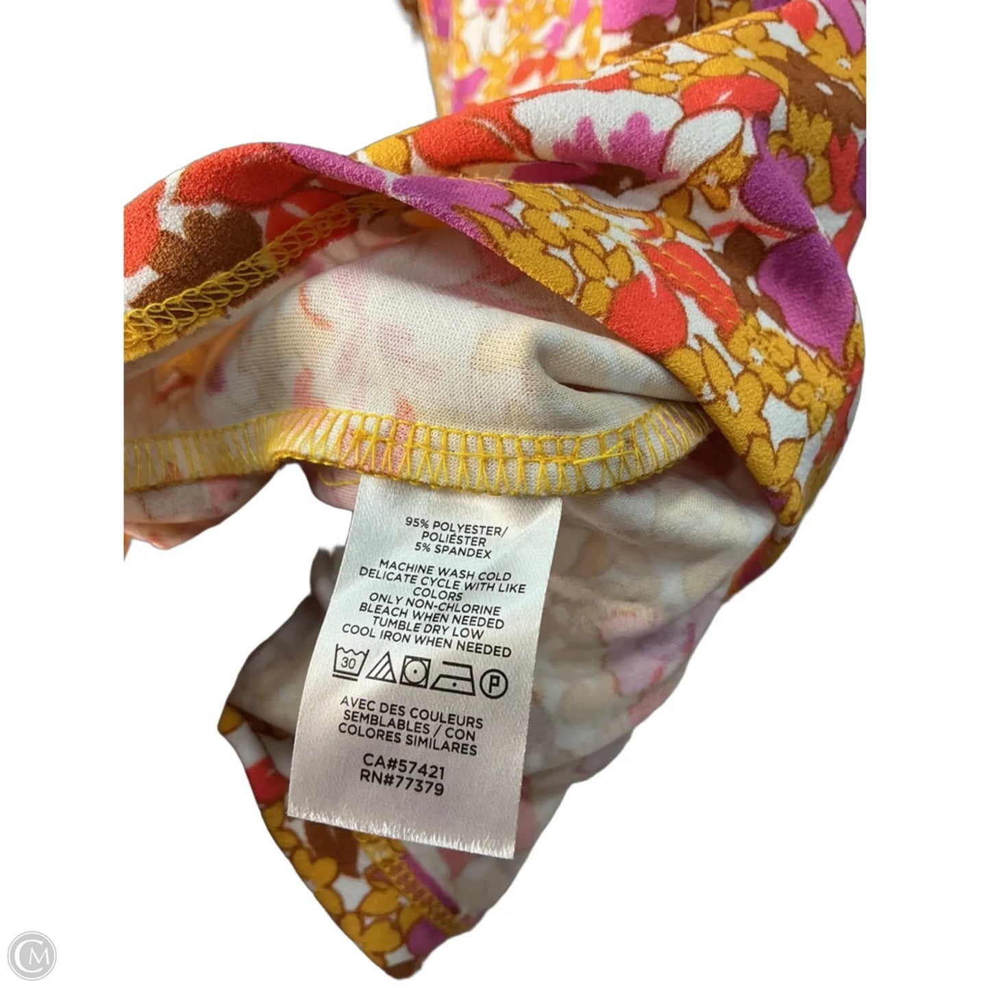 Top Short Sleeve By Ann Taylor In Floral Print, Size: Xl