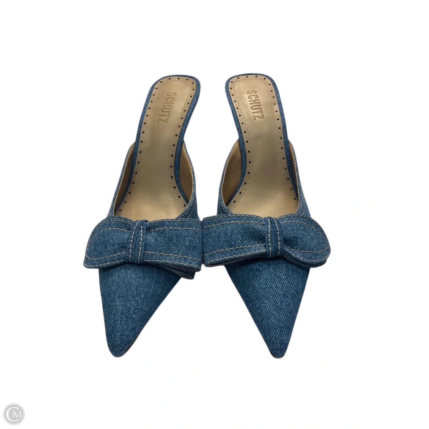 Shoes Heels Stiletto By Schutz In Blue Denim, Size: 8.5