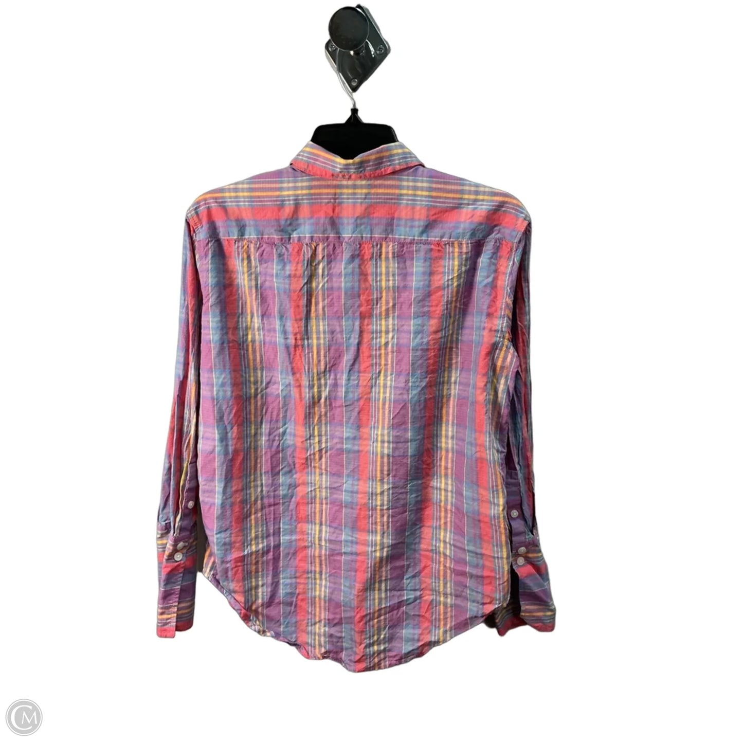 Top Long Sleeve By J. Crew In Plaid Pattern, Size: S