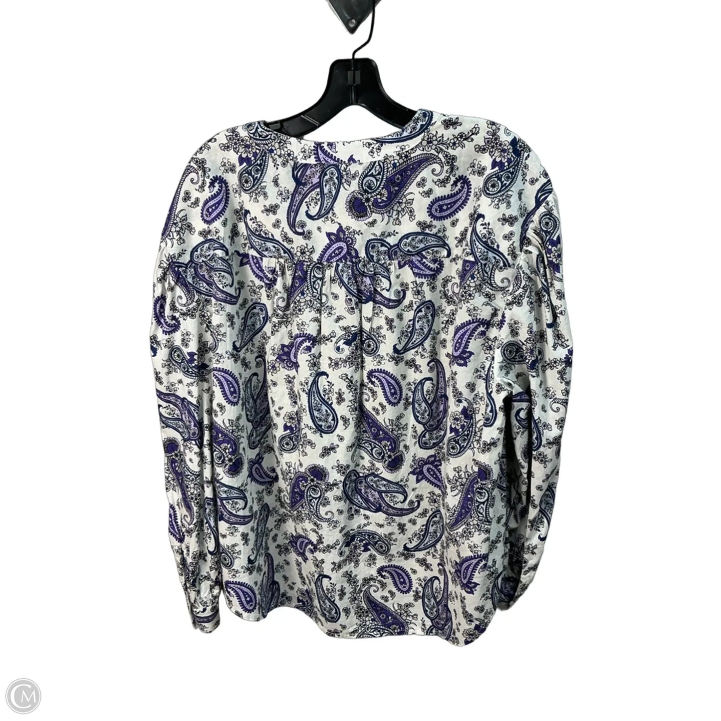 Top Long Sleeve By Lane Bryant In Purple & White, Size: L