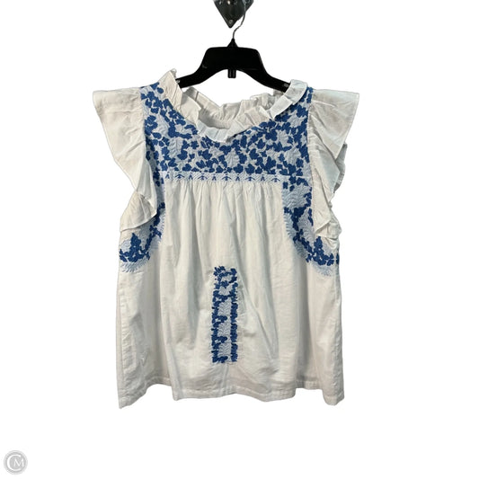 Top Sleeveless By J.marie In Black & White, Size: L