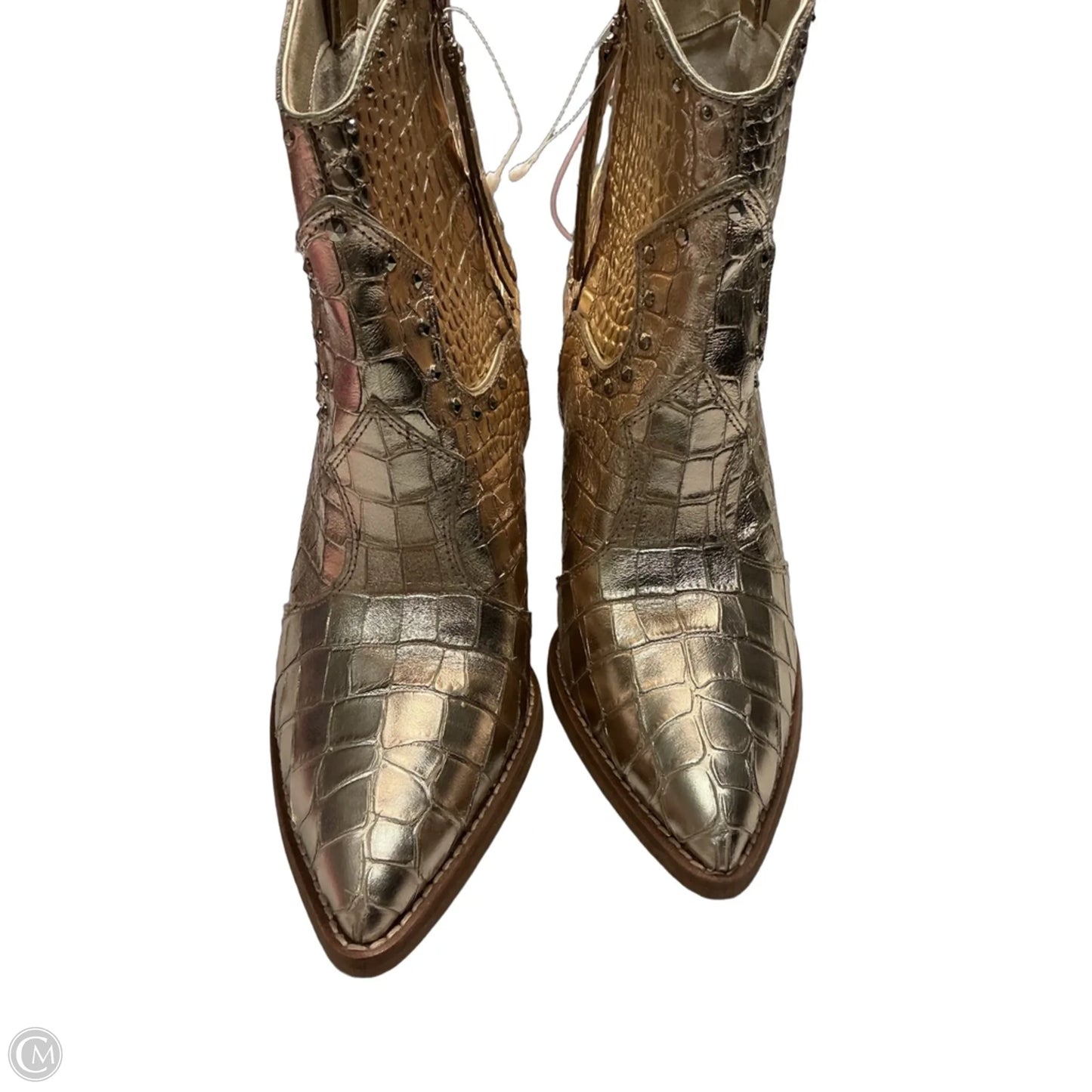 Boots Ankle Heels By Sam Edelman In Gold, Size: 9