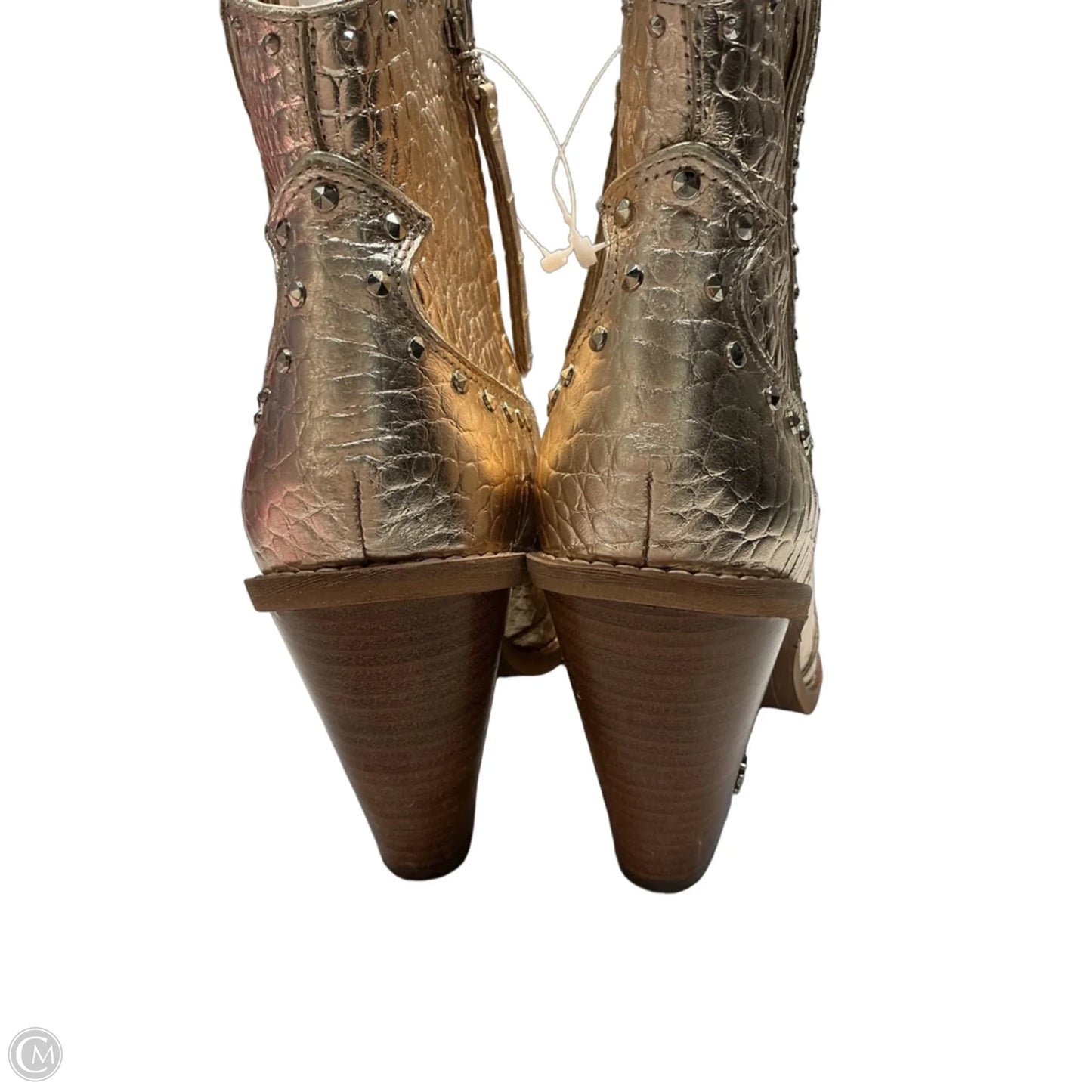 Boots Ankle Heels By Sam Edelman In Gold, Size: 9