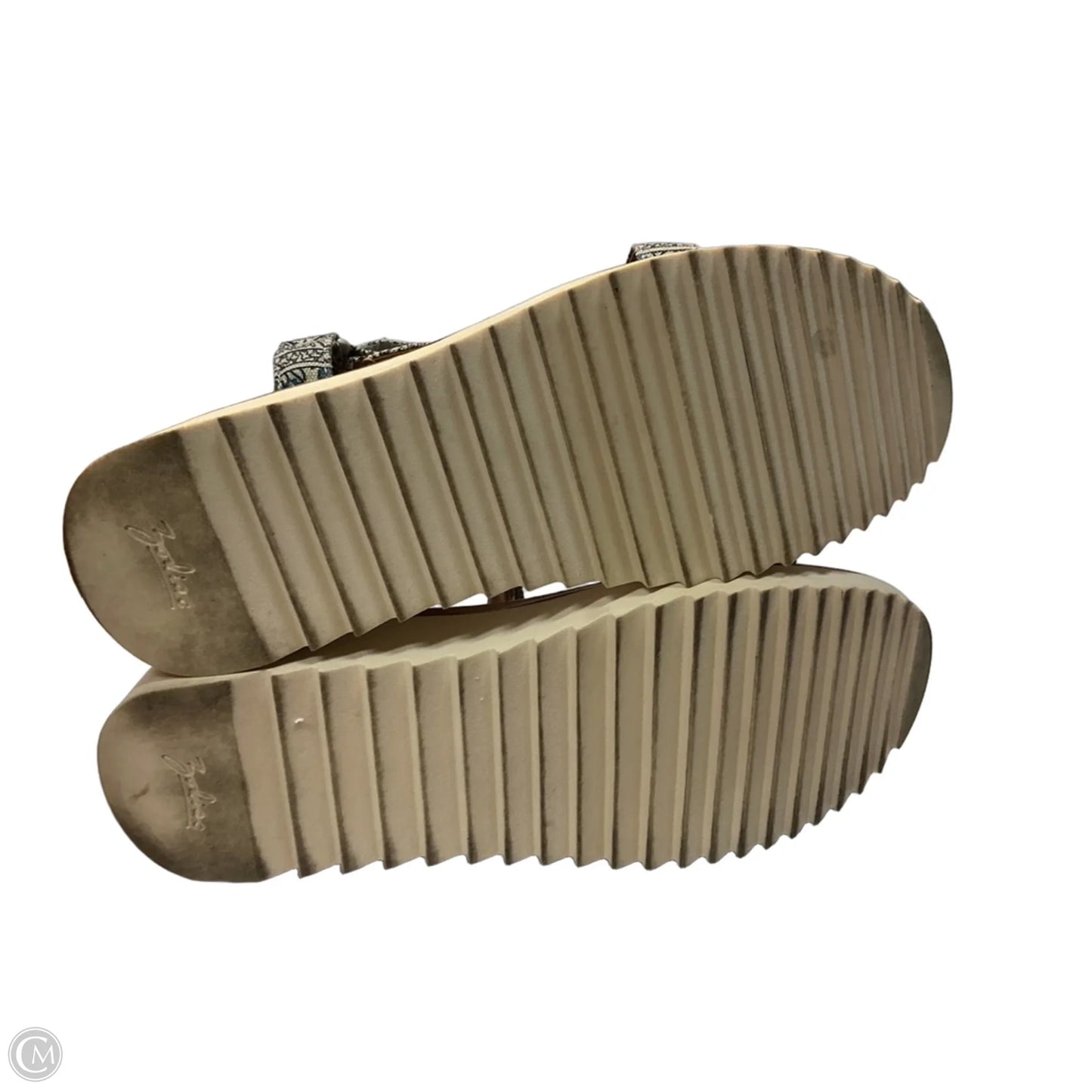 Sandals Heels Wedge By Zodiac In Black & Grey, Size: 9.5