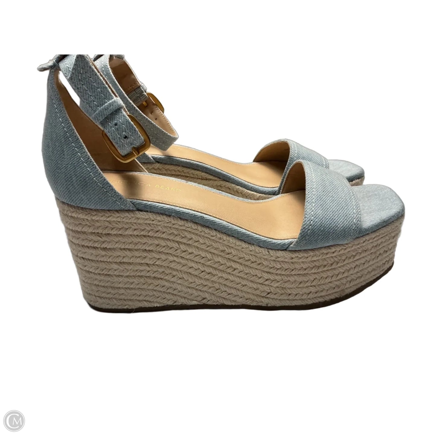 Shoes Designer By Veronica Beard In Blue & Cream, Size: 7.5