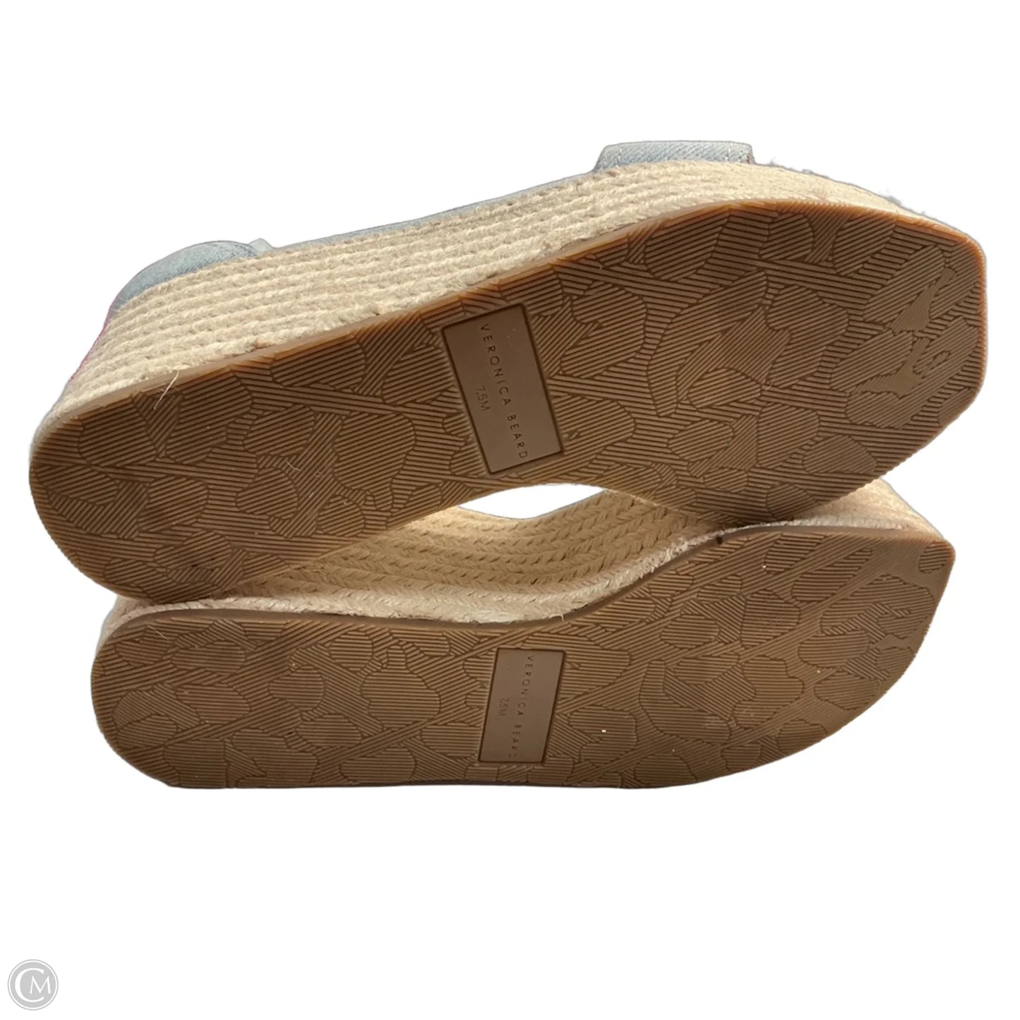Shoes Designer By Veronica Beard In Blue & Cream, Size: 7.5
