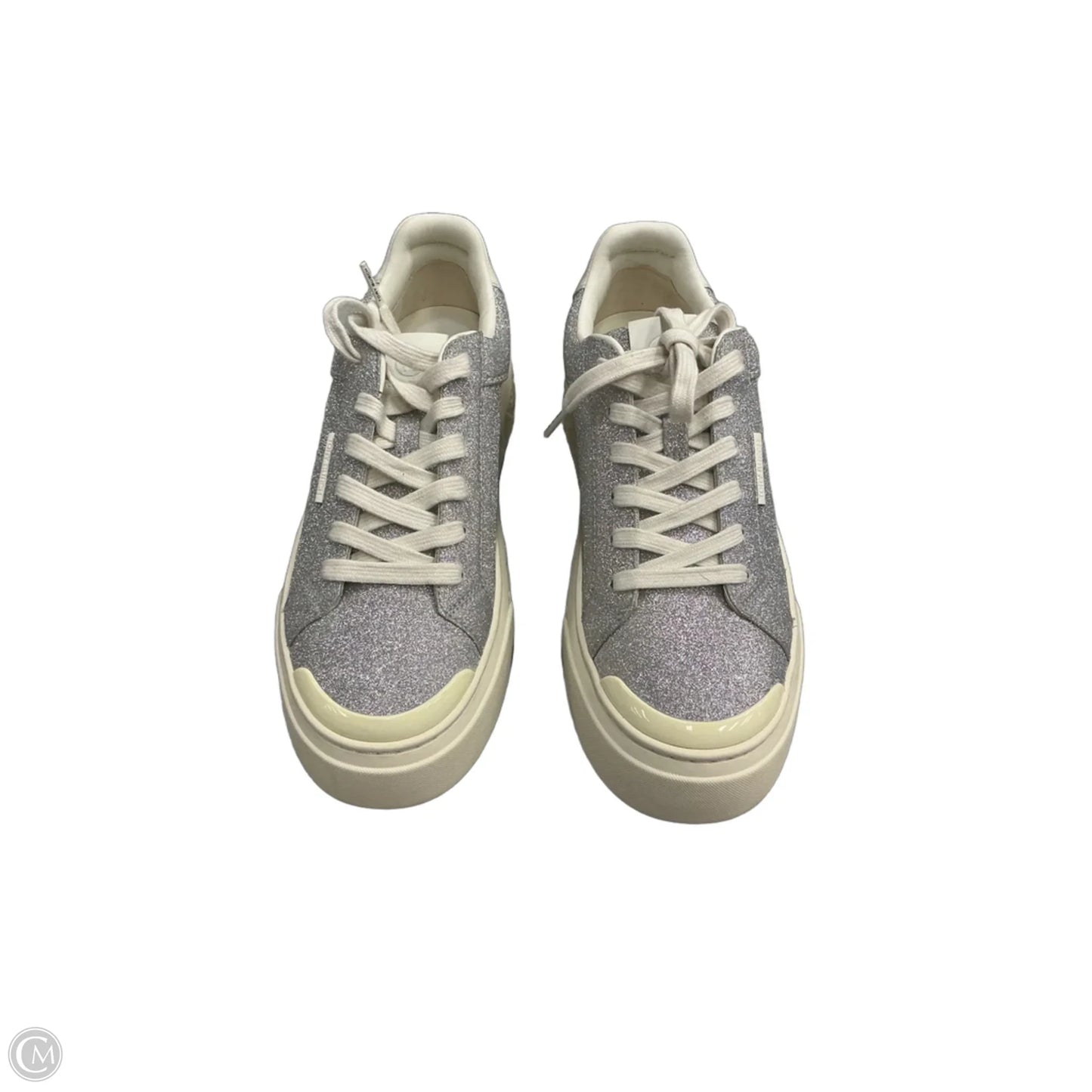 Shoes Designer By Tory Burch In Silver & White, Size: 8