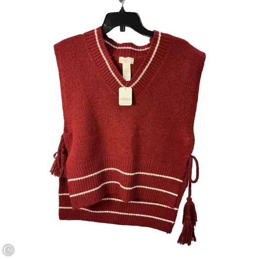 Sweater Short Sleeve By Free People In Red, Size: Osfm