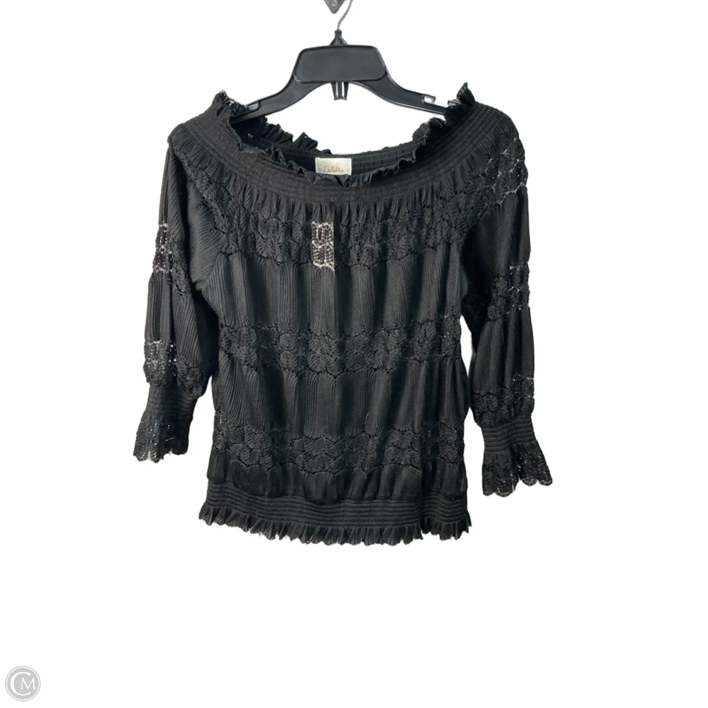 Top Long Sleeve By Anthropologie In Black, Size: M