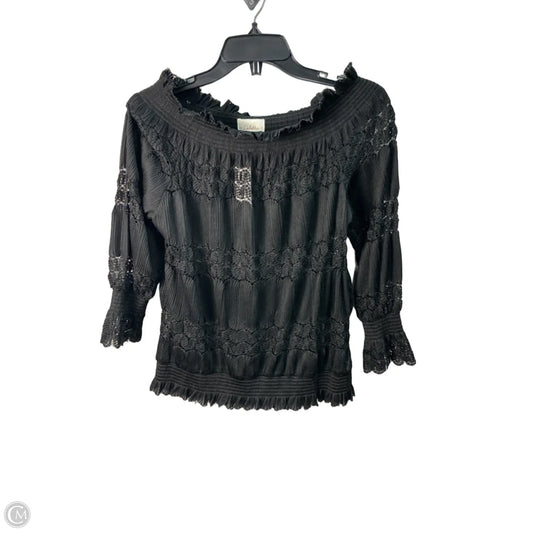 Top Long Sleeve By Anthropologie In Black, Size: M