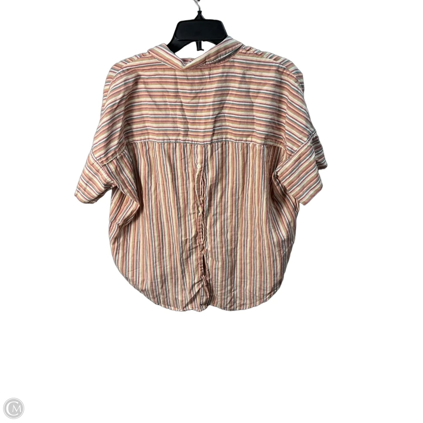 Top Short Sleeve By Madewell In Striped Pattern, Size: M