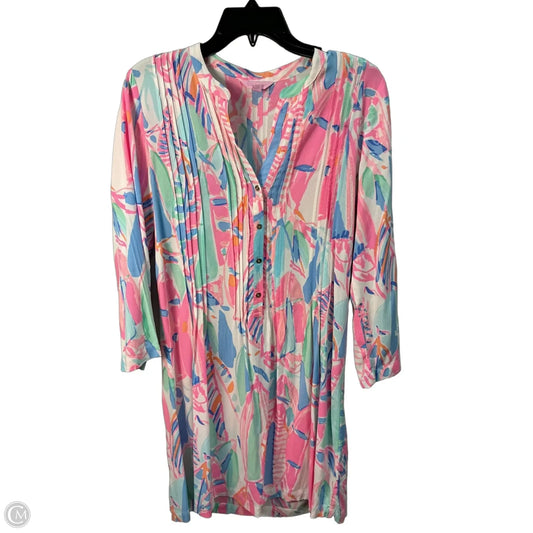 Dress Designer By Lilly Pulitzer In Pink & White, Size: M