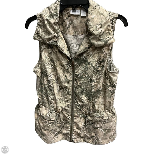 Vest Faux Fur & Sherpa By Zenergy By Chicos In Snakeskin Print, Size: S