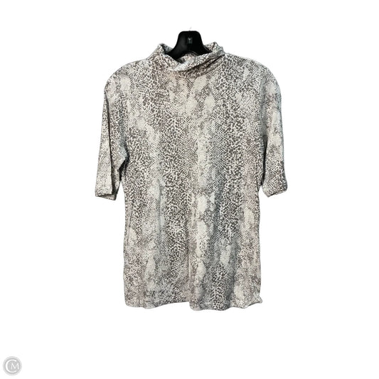 Top Short Sleeve By Ann Taylor In Snakeskin Print, Size: S