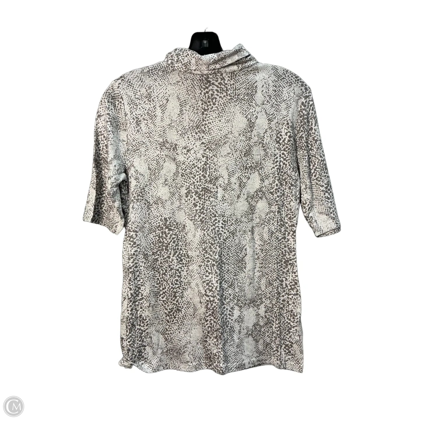 Top Short Sleeve By Ann Taylor In Snakeskin Print, Size: S
