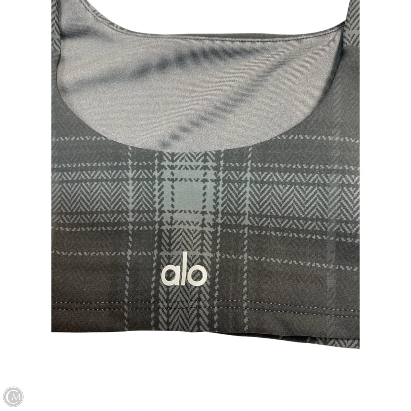 Athletic Bra By Alo In Black & Grey, Size: S