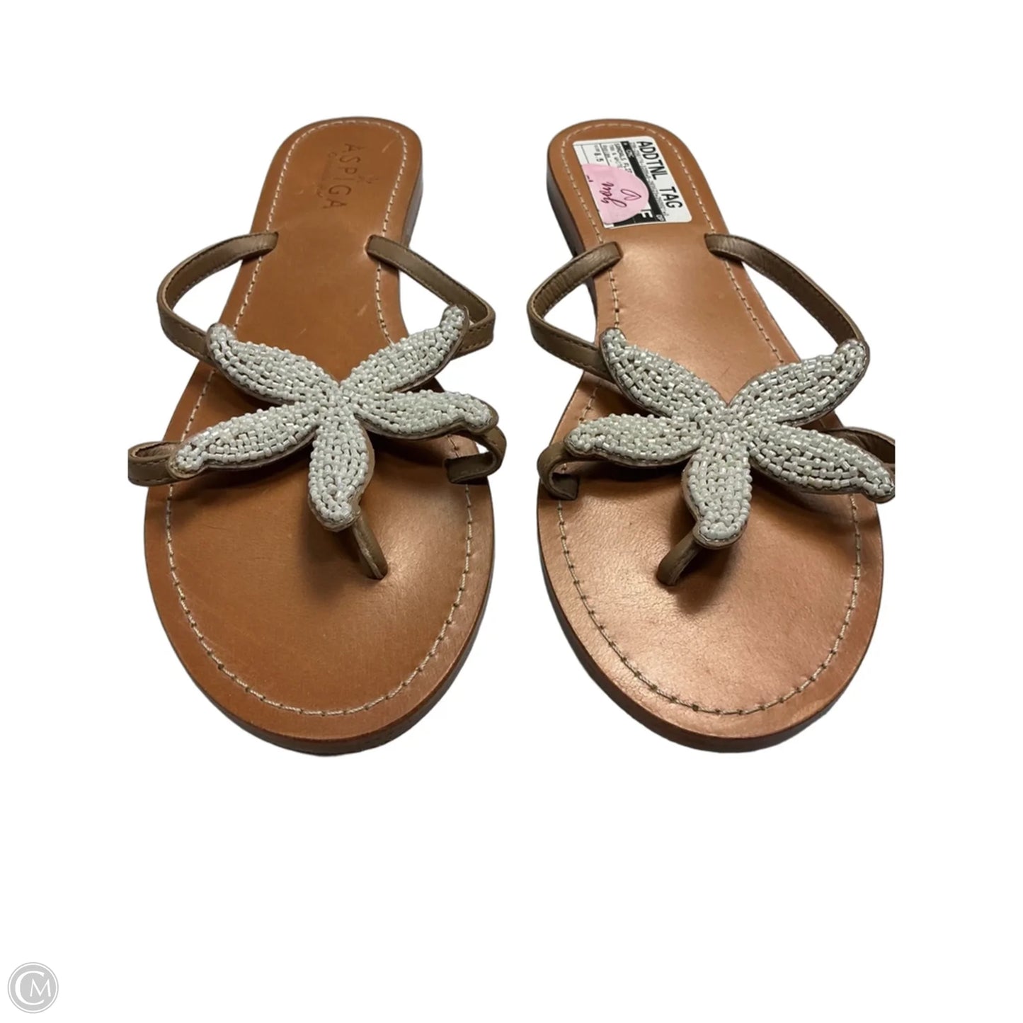 Sandals Flip Flops By Cmc In Tan & White, Size: 8.5