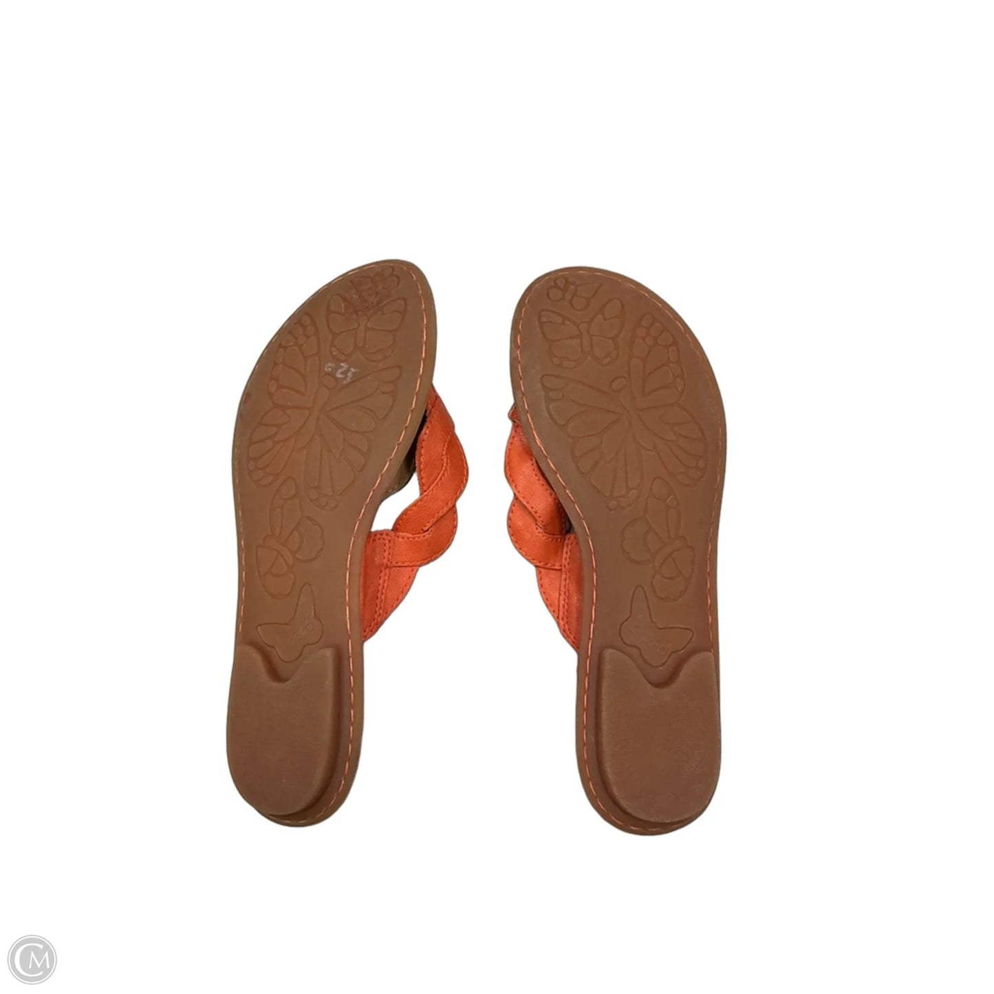 Sandals Flip Flops By Born In Orange & Tan, Size: 7