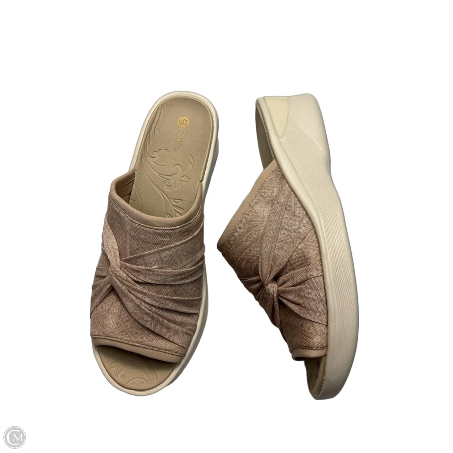 Sandals Heels Platform By Bzees In Pink & Tan, Size: 11
