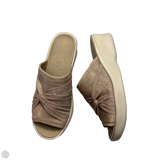 Sandals Heels Platform By Bzees In Pink & Tan, Size: 11