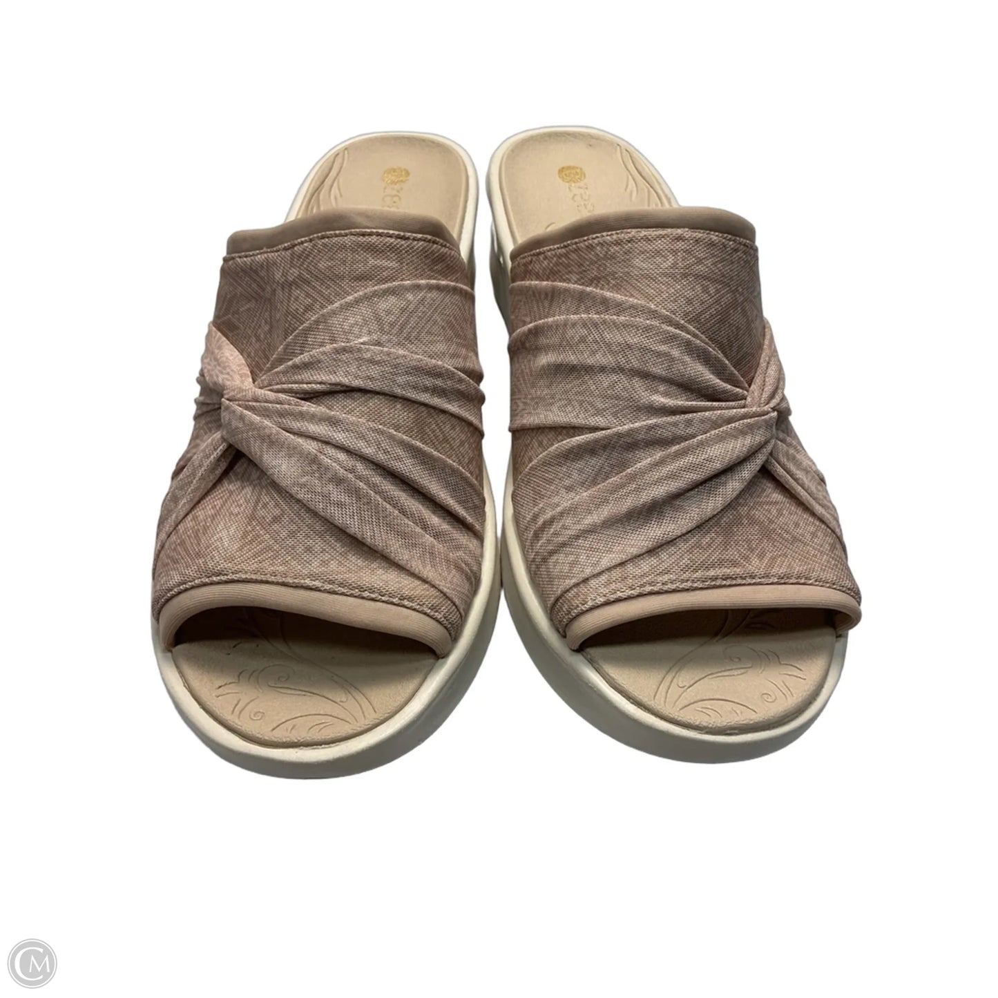 Sandals Heels Platform By Bzees In Pink & Tan, Size: 11