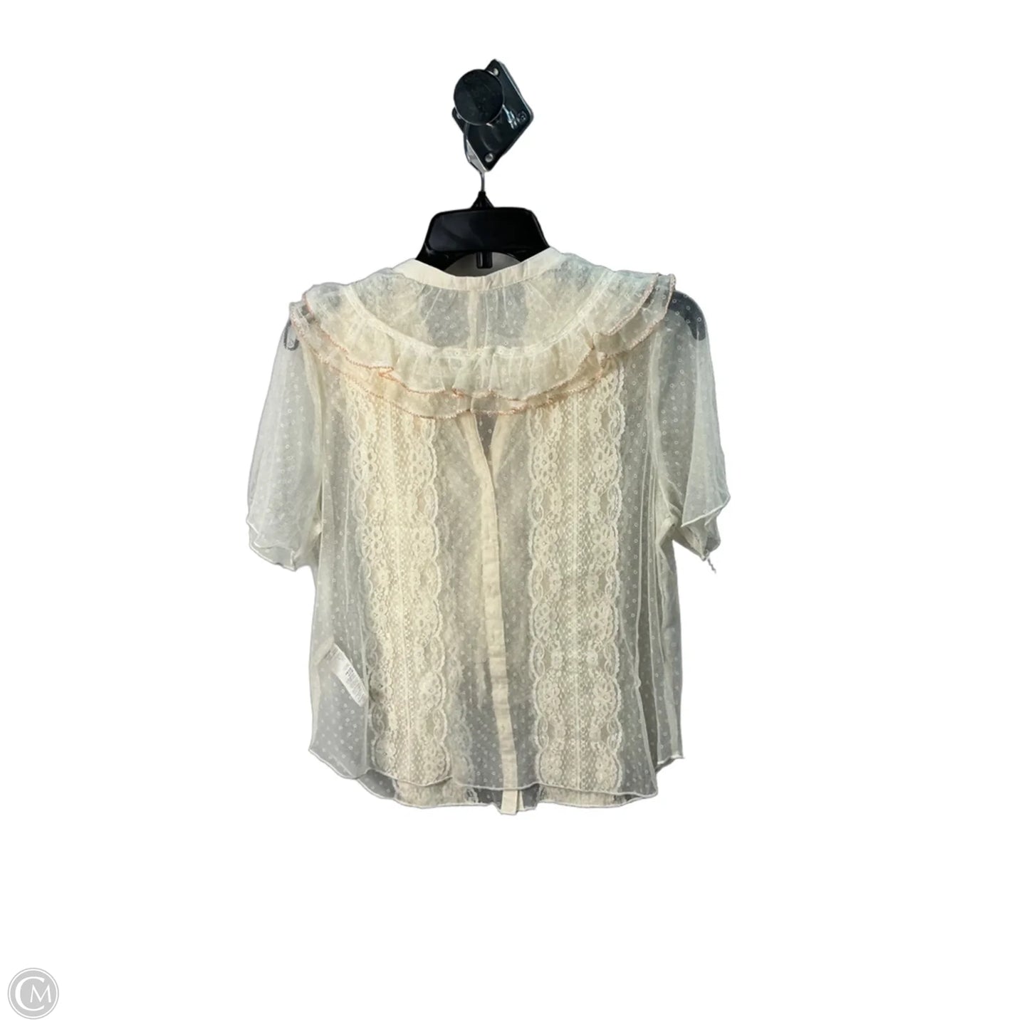 Top Short Sleeve By Free People In Cream, Size: S