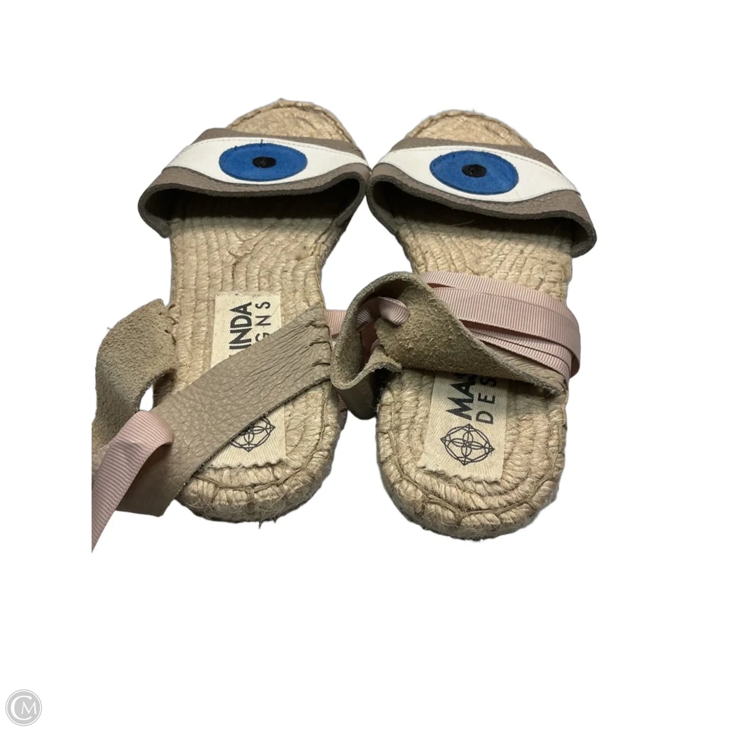 Sandals Flats By Clothes Mentor In Black & Cream, Size: 8.5