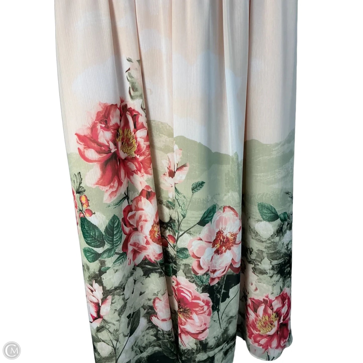 Dress Party Long By White House Black Market In Green & Pink, Size: L