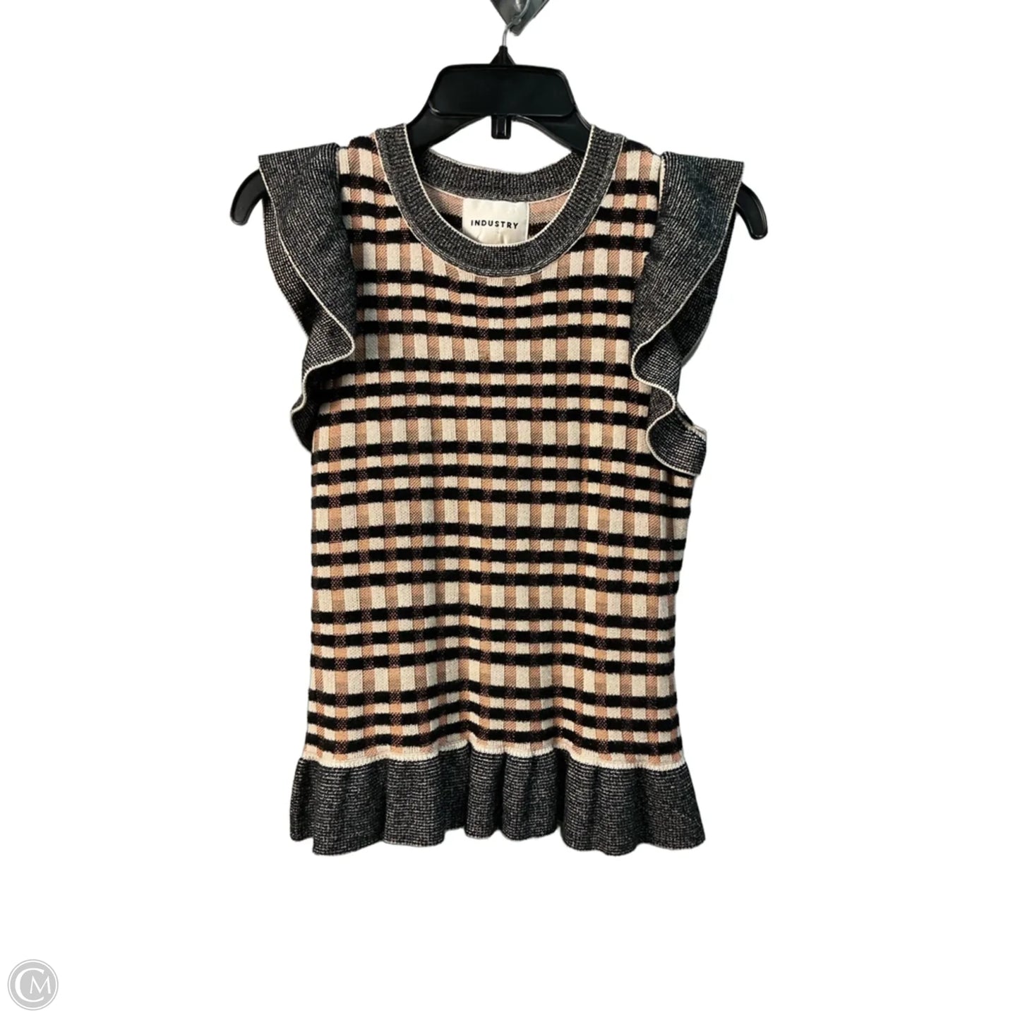 Top Sleeveless By Industry In Black & Tan, Size: S