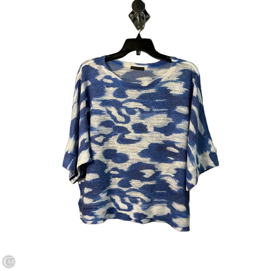 Top Short Sleeve By Nally And Millie In Blue & White, Size: L