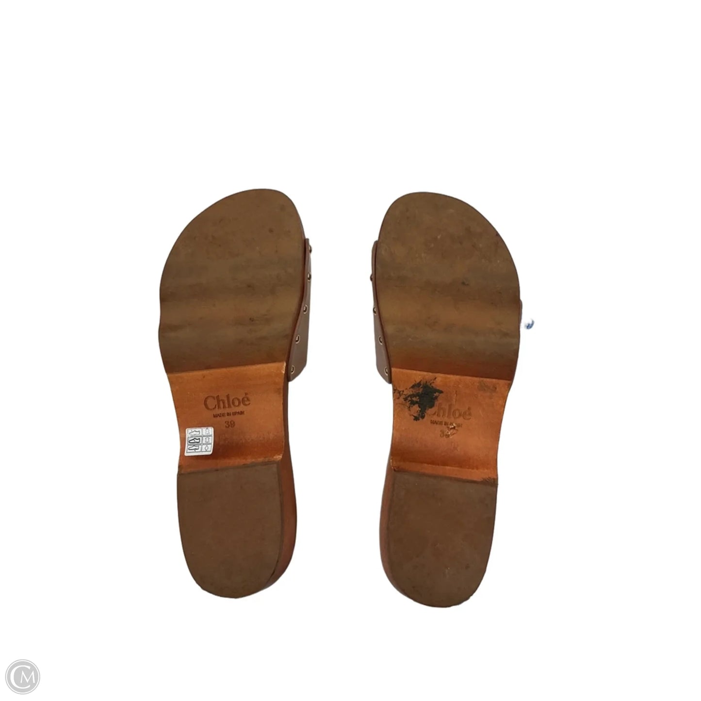 Shoes Luxury Designer By Chloe In Brown & Pink, Size: 8.5