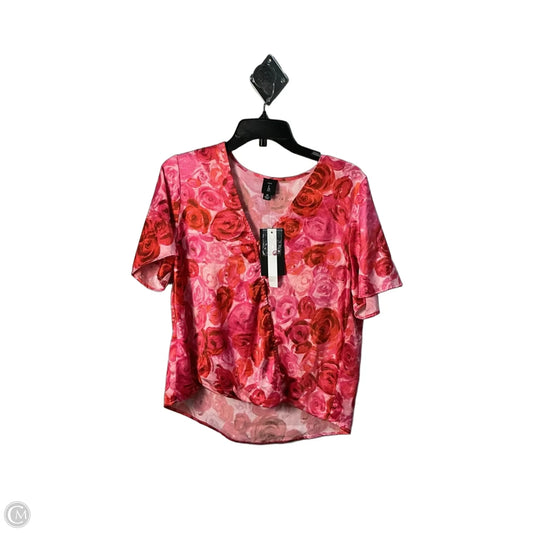 Top Short Sleeve By Co In Pink & Red, Size: M