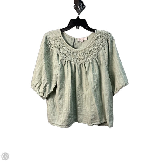 Top 3/4 Sleeve By Loft In Green, Size: Xl
