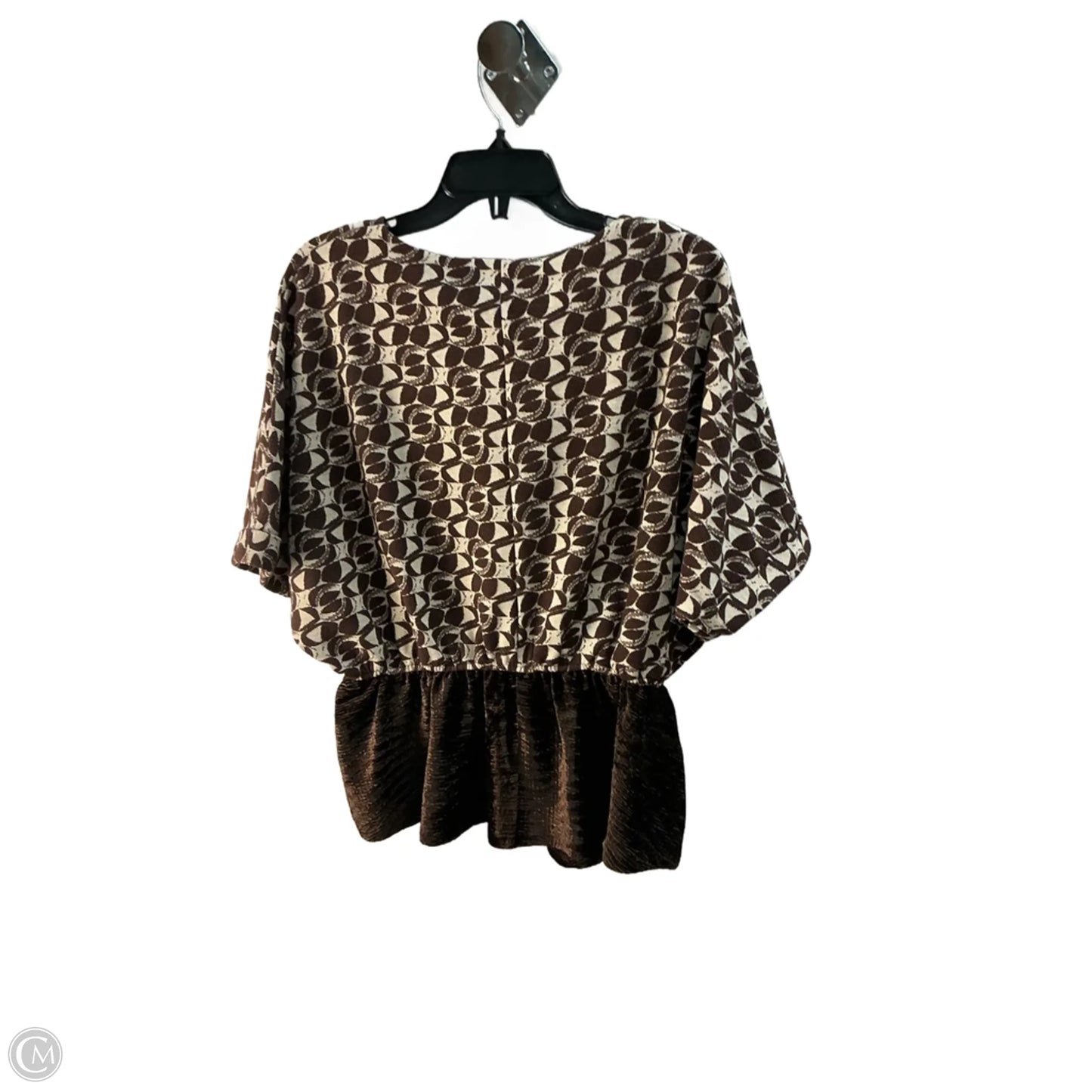 Top Short Sleeve By Voy In Brown, Size: L