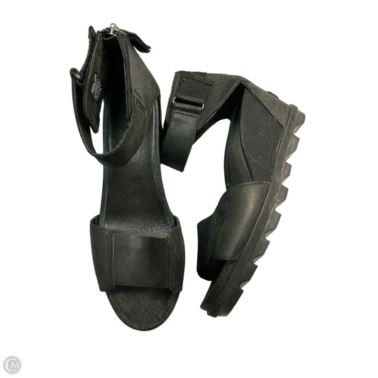 Sandals Heels Wedge By Sorel In Black, Size: 10