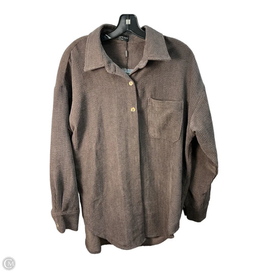 Jacket Shirt By White Fox In Grey, Size: S