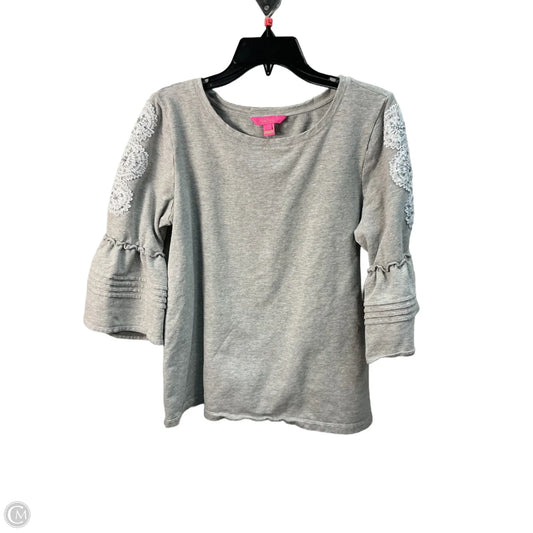 Top Long Sleeve Designer By Lilly Pulitzer In Grey, Size: L