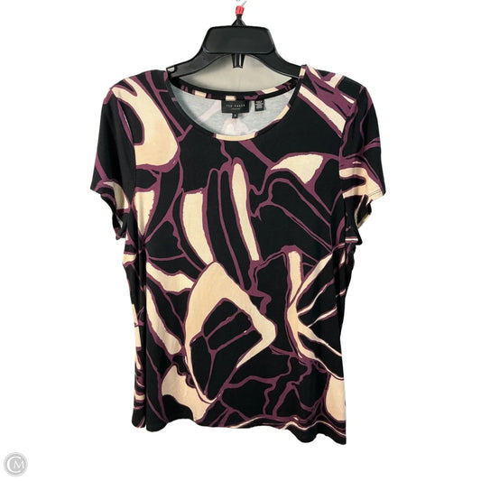 Top Short Sleeve By Ted Baker In Black & Purple, Size: L