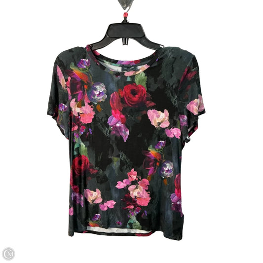 Top Short Sleeve By Ted Baker In Black & Pink, Size: L