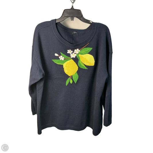 Sweater By Talbots In Blue & Yellow, Size: 22