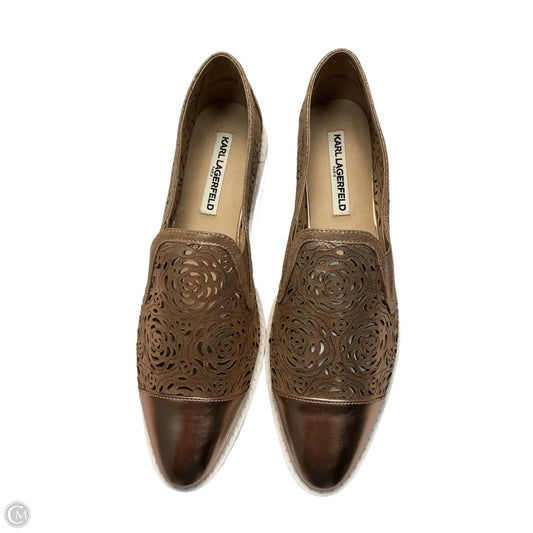 Shoes Designer By Karl Lagerfeld In Gold, Size: 10