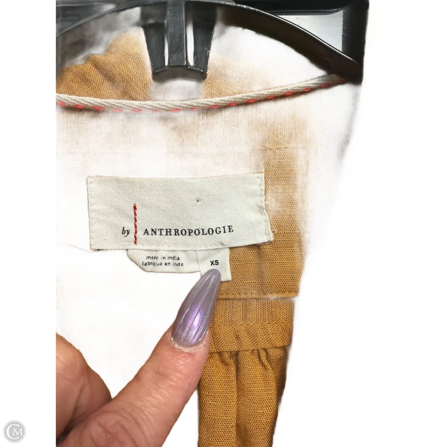 Top Short Sleeve By Anthropologie In Bronze, Size: Xs