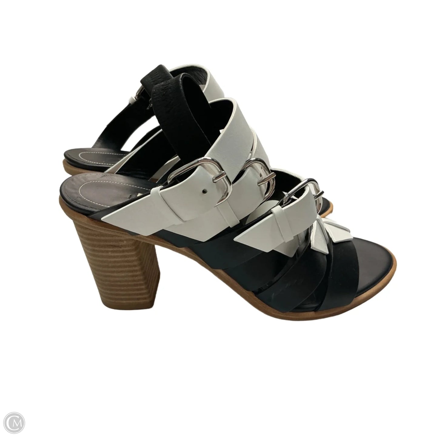 Shoes Luxury Designer By Balenciaga In Black & White, Size: 6.5