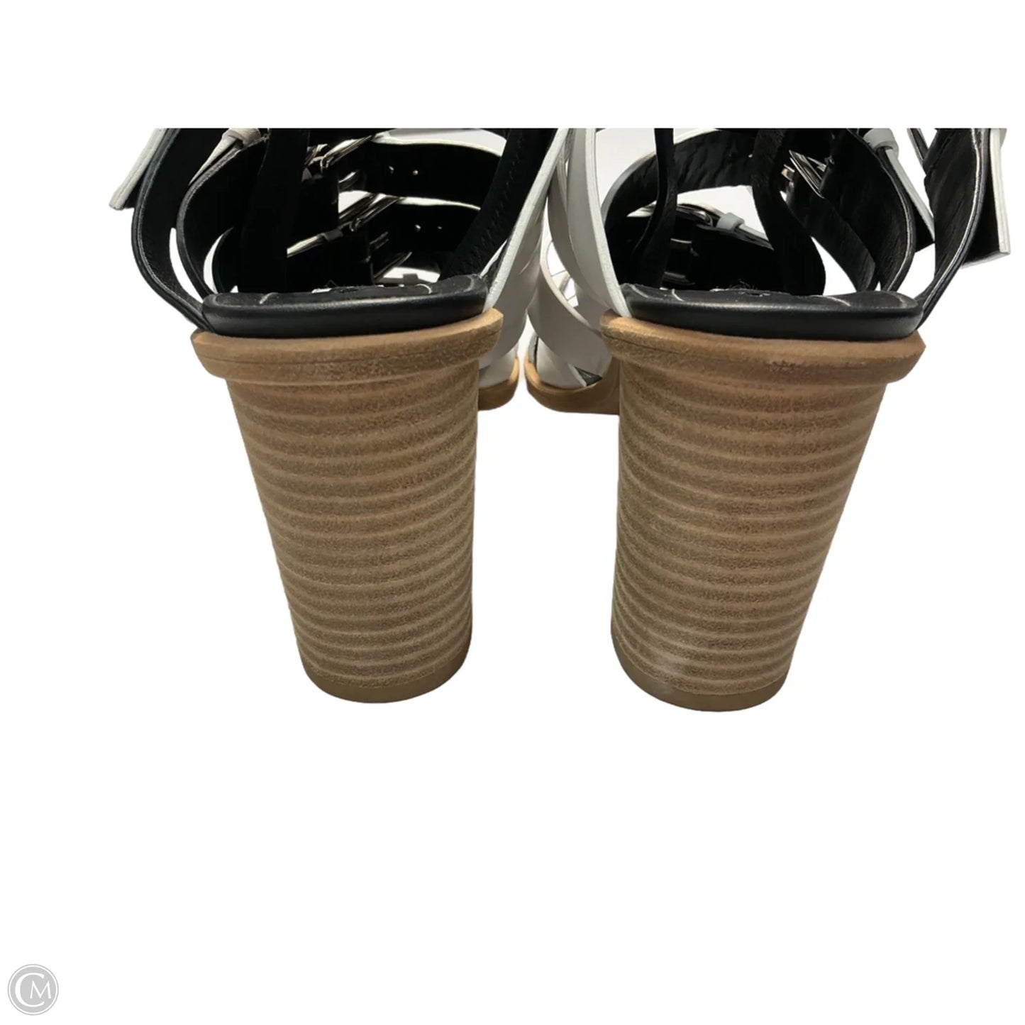 Shoes Luxury Designer By Balenciaga In Black & White, Size: 6.5